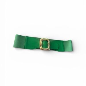 Elegant Green Belt with Gold Buckle